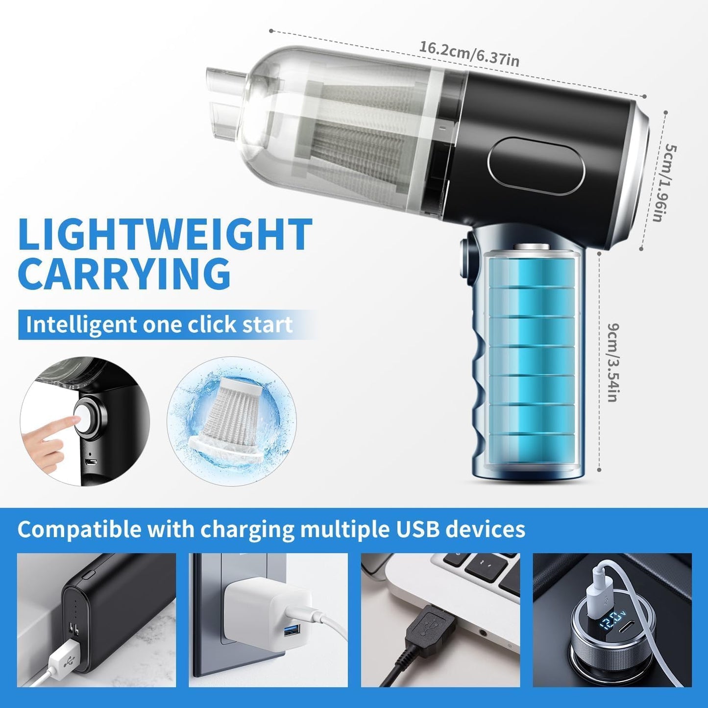 Portable Air Duster Wireless Vacuum Cleaner